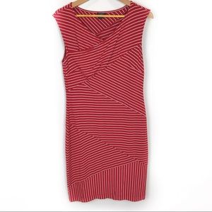 Ann Taylor Red Striped Knit Dress